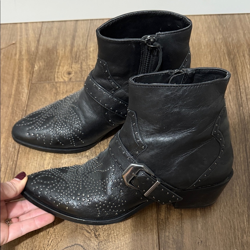 Zara Black Studded Boots